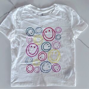 Off white Gap smiley face T-shirt, youth large (10), excellent condition!